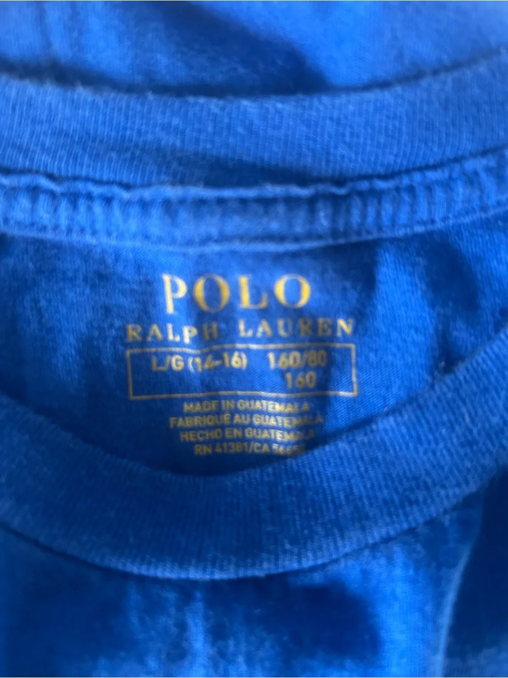 Polo by Ralph Lauren Royal Blue Logo Tee with Yellow Label - Picture 3 of 3
